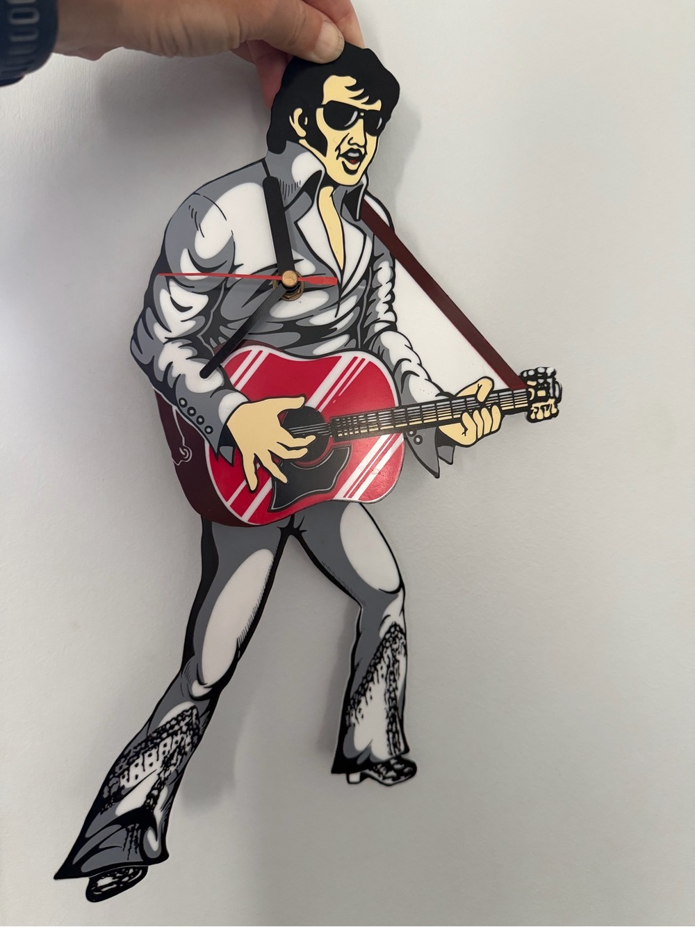 Elvis Guitar Wall Clock - Red & Black Home Wall Decor